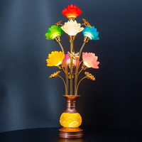 Lampe LED Lotus Grande Taille Everbright Home, Bouddha Guanyin en Verre Coloré, Étanche IP33, Dimmable, Décoration de Jardin pour Noël et les Fêtes