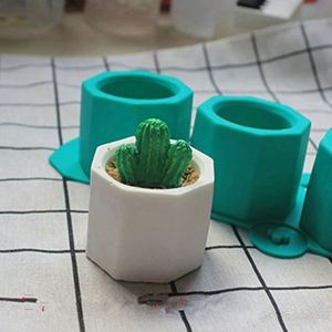 I-0010 DIY Moule en silicone à 3 trous, rond, géométrique, polygonal, pour pot de fleurs, vase, cactus, maison et jardin, style américain - Product Image 3