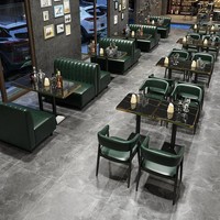 Fabrik-Großhandel Restaurant-Möbel Leder-Sitzgruppen Sofas Stühle Fast-Food-Restaurant Café Metallrahmen Tischsets