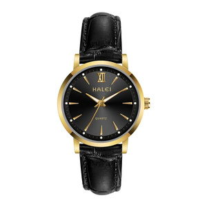 Montre pour femme HALEI neuve, originale, à quartz, bracelet en cuir, étanche 3 ATM, chiffres romains, mouvement japonais, vente en gros. - Product Image 1