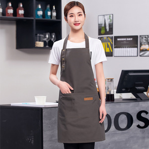 Op maat gemaakte logo geweven denim streep chef-kok schort met hangende nekzak voor gebruik in restaurant, keuken, hotel, koffieshop en bakkerij - Product Image 2