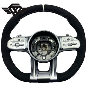 <span class=keywords><strong>Volant</strong></span> de <span class=keywords><strong>voiture</strong></span> sport en Alcantara avec boutons argentés pour <span class=keywords><strong>Mercedes</strong></span> Benz 809 W212 W213 W167 W166 Classe E, mise à niveau personnalisée - Product Image 1