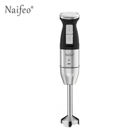 Mixeur Plongeant Électrique en Acier Inoxydable pour Usage Domestique, Commande par Bouton Poussoir, Prise EU, Contenant en Plastique pour Broyer