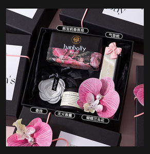 LANJO Handmade Fashion Pink Satin <b>Massage</b> Hammer Gift <b>Set</b> Flower Hair Claw Foot Care Kit Honey Box for Women Valentine's Day - Product Image 6