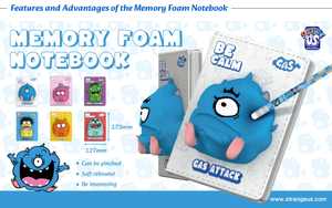 Cuaderno con Espuma Viscoelástica Estampada de Monstruos Extraños de EE. UU., Encuadernación Cosida, Regalo con 6 Monstruos Únicos, Diario Sensorial Suave, Creativo y Adorable - Product Image 2