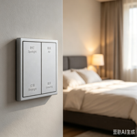 Panel de Interruptores Inteligentes Táctiles Modernos de Pared con 2 Teclas y 4 Controles KNX para Uso Doméstico con Iluminación Inteligente y Control de Escenas de Cortinas