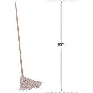 Boardwalk CD50016S Mop Head Cotton Cut-End White #<b>16</b> Handle Deck Rectangle Spinning Mop Manual Wrapping Case <b>12</b> for Home Use - Product Image 4
