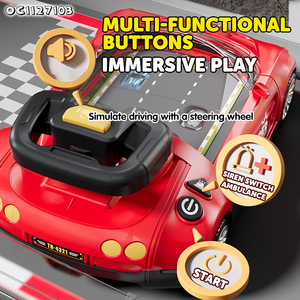 Jouet de simulateur d'aventure de jeu de course de voiture d'enfants en plastique frais avec le volant - Product Image 5