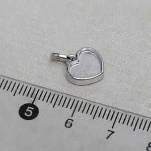 S925 Silver Tire <b>Small</b> Heart Shaped Flat Bottom Pendant DIY Pearl Jewelry Accessories Empty <b>Tray</b> 4059 - Product Image 4