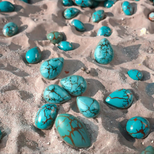 Высокое качество, ограненный по индивидуальному заказу, Груша и овальный, свободный кабошон, зеленые бирюзовые драгоценные камни, блестящие и овальные зеленые натуральные камни, оптовая продажа - Product Image 3