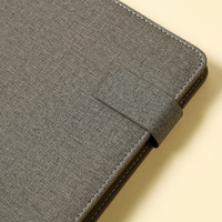 Personalizado A4 Horizontal paisaje de cuero lienzo grande de negocios hombres mujeres Cartera de cuero bolsa con Bloc de notas