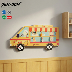 Camión de Postres Interactivo de Madera - Juguete Educativo para Edades de 2 <span class=keywords><strong>a</strong></span> 13 <span class=keywords><strong>A</strong></span>ños, Montessori STEM, Seguro, No Tóxico, para Preparación de Alimentos y Cocina - Product Image 1