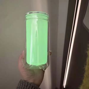 2026 Glow in the Dark 16oz <b>Double</b> <b>Wall</b> Snow Globe Tumbler Bottom Pre-Drilled With Lid & Straw Leakproof Cup - Product Image 2