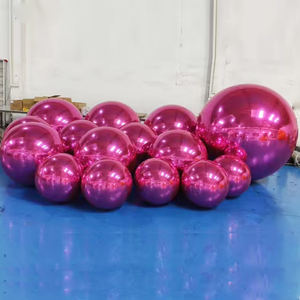 Bola de espejo plateada, bolas grandes y brillantes inflables, globo de fiesta de discoteca gigante, decoración de eventos de Navidad, esfera de espejo grande reflectante de PVC - Product Image 4