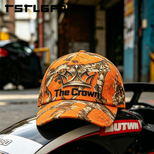 Casquette de baseball structurée à 6 panneaux avec logo personnalisé, motif camouflage, patch en caoutchouc, chapeau de chasse à motif arbre, vente en gros, fabricant - Product Image 4