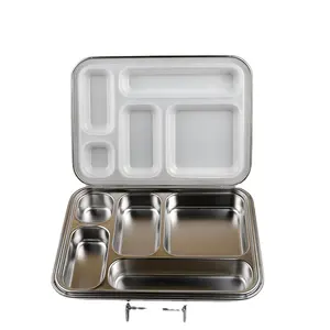 2022 Aohea Hot Sales 2 5 Compart Rvs Metalen Tiffin Voedsel Container Bento Lunchbox Maaltijd Prep Opslag Voedsel container