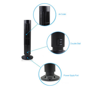Ventilateur tour sans pales USB avec moteur DC, fonctionnement silencieux pour la maison et le bureau, options de couleurs blanc et noir - Product Image 2
