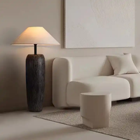 Lampe sur pied en céramique rétro en gros, style nordique, pour salon et chambre, lampe LED vintage Wabi-Sabi