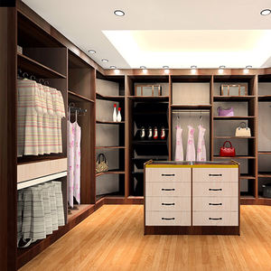 KINGV — meuble de chambre à coucher moderne en rotin, pour vêtements, armoire de rangement ajustée à miroir, placard en mélamine <span class=keywords><strong>MDF</strong></span> - Product Image 2