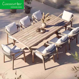 <span class=keywords><strong>Table</strong></span> <span class=keywords><strong>de</strong></span> <span class=keywords><strong>jardin</strong></span> <span class=keywords><strong>en</strong></span> bois <span class=keywords><strong>de</strong></span> teck tissé par corde standard pour l'extérieur d'un hôtel mobilier d'extérieur ensemble <span class=keywords><strong>table</strong></span> à manger et chaises - Product Image 2