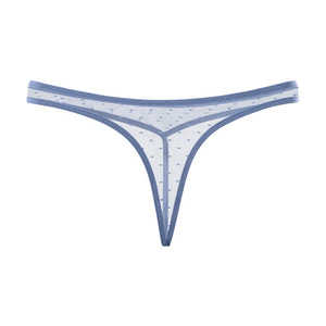 Culottes string en maille à pois pour femmes, couleur unie, taille basse, ultra fines, transparentes, sexy, sous-vêtements pour femmes OEM ODM - Product Image 1