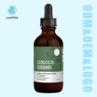 ODM/OEM Vente en gros Iode de Lugol pour le soutien de la thyroïde, la santé métabolique, la détoxification et le renforcement du potassium – Gouttes liquides de supplément d'iode de Lugol à 2 %