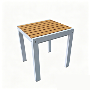 Galvanized Steel <strong>Outdoor</strong> Small Square <strong>Table</strong> WPC Top Weatherproof Patio <strong>Side</strong> <strong>Table</strong> for Garden Balcony Poolside Wholesale - Product Image 3