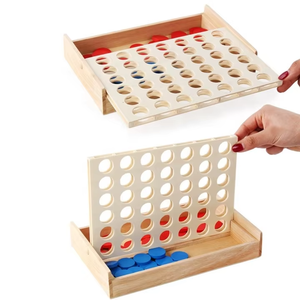 Cổ điển giáo dục có thể gập lại kết nối 4 trong một hàng trò chơi vui gỗ đồ chơi - Product Image 2