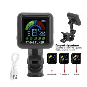 Aroma Gitar Clip On Tuner USB Dibangun Di Baterai Biola Ukulele Tuner Gitar Isi Ulang