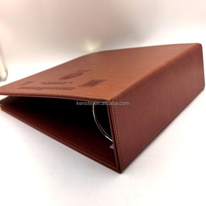 Porte-documents classique en cuir PU marron A4 avec logo gaufré sur toute la surface – Fournitures de bureau - Product Image 6