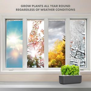 Kit de jardinage d'herbes d'intérieur Click Grow Pots intelligents Jardinières blanches 3 dosettes de <span class=keywords><strong>basilic</strong></span> incluses Système hydroponique facile pour la cuisine à domicile - Product Image 5