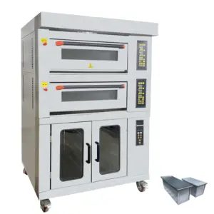 Hoge Kwaliteit Commerciële Oven 2 Dek 4 Trays En 8 Trays Proofing Box Oven