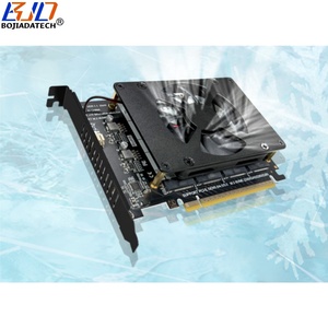 بطاقة محول PCI-E 5.0 16X إلى 4 * NGFF <span class=keywords><strong>M</strong></span>.<span class=keywords><strong>2</strong></span> <span class=keywords><strong>M</strong></span>-Key 2280 M2 NVME SSD جديدة لعام 2026 بسرعة 512 جيجابت في الثانية + مروحة تدعم تقسيم PCIe X4x4x4x4 - Product Image 5