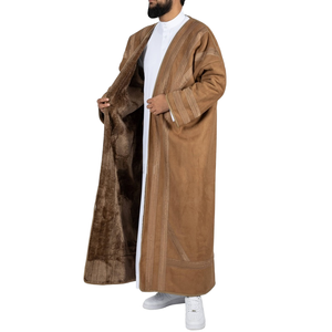 Wholesale New Arrival 2025 Oem Custom High Quality Men's Winter Bisht Coat Bisht <strong>Farwa</strong> for Prayer Made of Polyester for Adults - Product Image 1