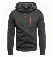 Sweat-shirt pour homme, sport, fitness, décontracté, streetwear, sweat-shirt à fermeture éclair, à capuche, multi-poches, printemps, automne