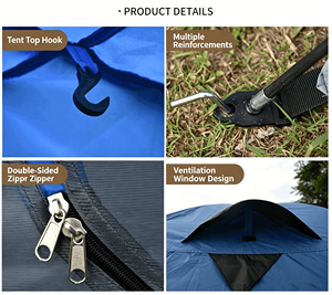 Tenda da Campeggio per 1-2 Persone con Doppia Porta e Lucernario, Impermeabile, per 4 <span class=keywords><strong>Stagioni</strong></span>, Riparo per Ogni Condizione Meteo, per Famiglie e Glamping all'Aperto - Product Image 3