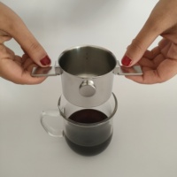 Filtre à café pliable en acier inoxydable, réutilisable, sans papier, en forme de cône, infuseur à thé, passoire pour les voyages, le camping et le bureau