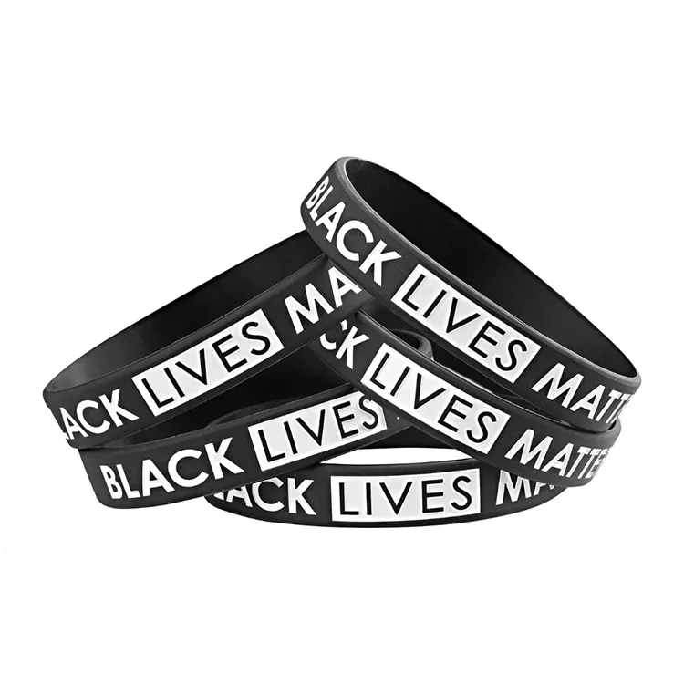 Diskon Besar Gelang Silikon Hitam Lives Matter Gelang Karet Gelang untuk Dijual