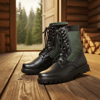 Bottes d'entraînement unisexes Marty de haute qualité et tendance, à talon large, mi-mollet, pour printemps/hiver/automne, avec empeigne double couche et semelle extérieure variée