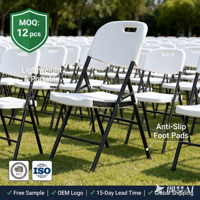 Chaises pliantes en plastique blanc robustes pour événements scolaires en intérieur et en extérieur