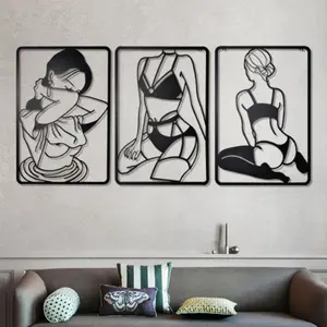 Individuelles Haus Metall Eisen Wandhängendes weibliches Körperbild abstrakte Kunst individueller Laserschnitt-Service