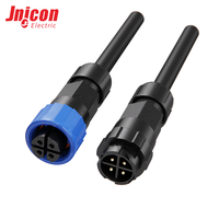 Connecteur étanche assemblé M16 2 broches femelle, filetage IP67, broches en laiton plaqué or pour câblage d'équipement