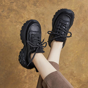 Nouvelles Bottines Chukka en Cuir à Lacets pour Femme, Plateforme Cheville, Légères et Confortables pour la Marche, Style Décontracté - Product Image 3