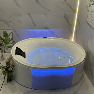 Oliver forme grand bain à remous <span class=keywords><strong>massage</strong></span> <span class=keywords><strong>spa</strong></span> baignoire <span class=keywords><strong>couple</strong></span> yacuzzier intérieur hôtel trempage baignoire extérieur pur acrylique bulle éclairage - Product Image 2