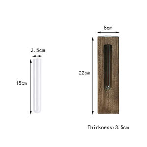 กระถางปลูกต้นไม้แก้วแบบแขวนผนังแนวเรโทร,แจกันหน่อดอกไม้ท่อทดสอบไม้เนื้อแข็งแจกันปลูกต้นไม้ในขวดแก้วตั้งโต๊ะ - Product Image 2