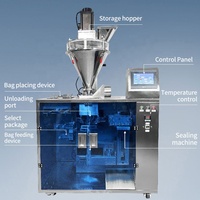 Machine d'emballage et de pesage pneumatique personnalisée pour sachets doypack à fermeture éclair, pour poudres cosmétiques, chili, cacao, matcha, café, avec alimentation trois côtés