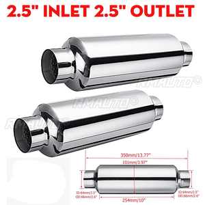 1/2 Piezas Silenciador de Escape para Auto de 63mm 2.5'', Resonador de Acero Inoxidable, Punta de Silenciador, Sistema de Escape Universal - Product Image 1