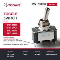 Interrupteur à bascule TOOWEI SPST ON-OFF avec bornes à souder, adapté à la télécommande