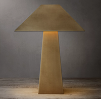 Lampe de table LED E26 conique en laiton vieilli, design minimaliste moderne et flexible, pour éclairage d'ambiance de chambre