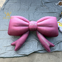 Nœud gonflable géant rose avec souffleur pour la décoration murale de bus, de bâtiments et de cafés, ballon gonflable personnalisé en forme de nœud